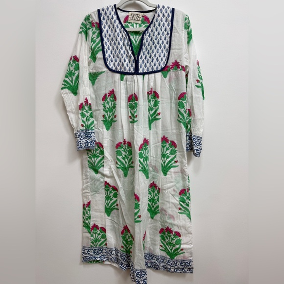 SZ Blockprints White Floral Maxi Dress, size small - Picture 2 of 4